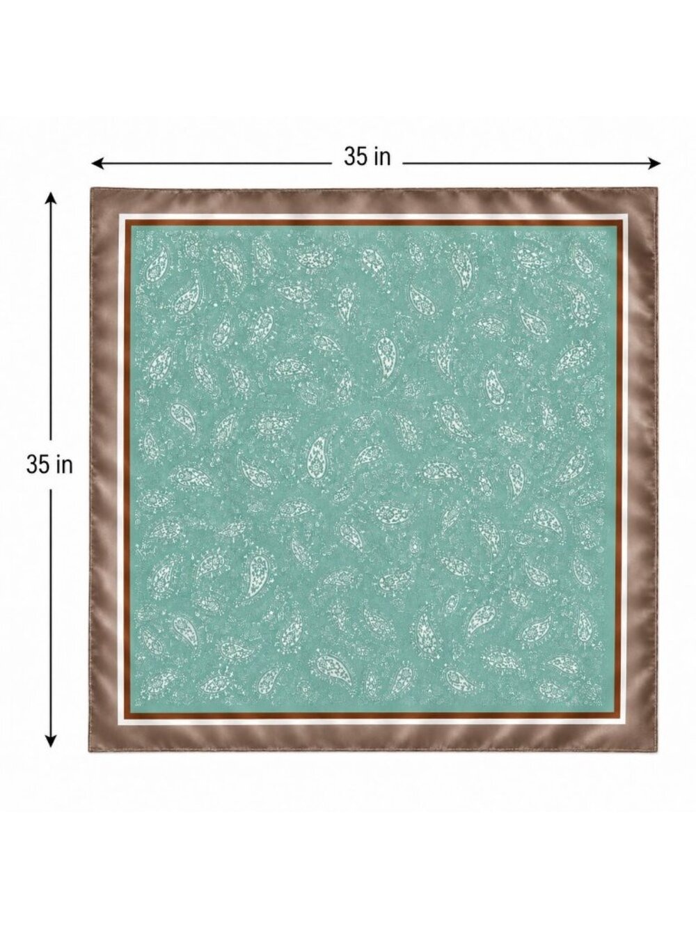 Aqua Teal Paisley Scarf 35x35 Satin Square Wild Rag Head Hair Scarf Western - Picture 2 of 6